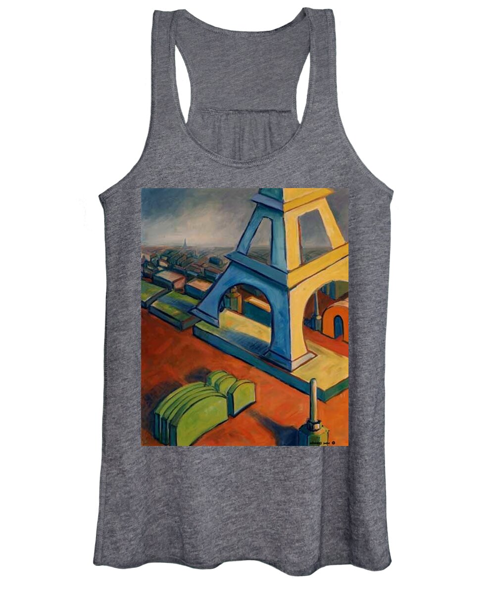 Fauves Women's Tank Top featuring the painting Tower and Toast by Konnie Kim