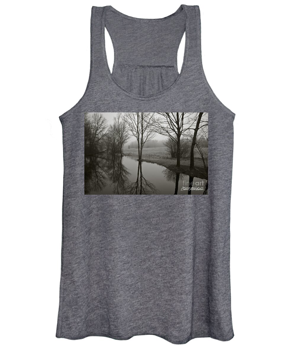 Trees Women's Tank Top featuring the photograph Trees and Reflections by David Gordon