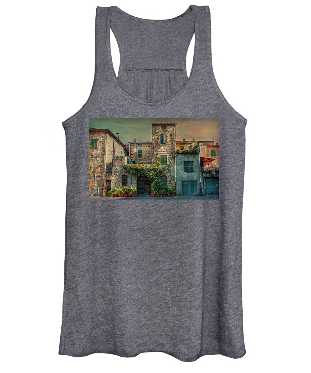 Umbria Women's Tank Top featuring the photograph Umbrian Terrace by Hanny Heim