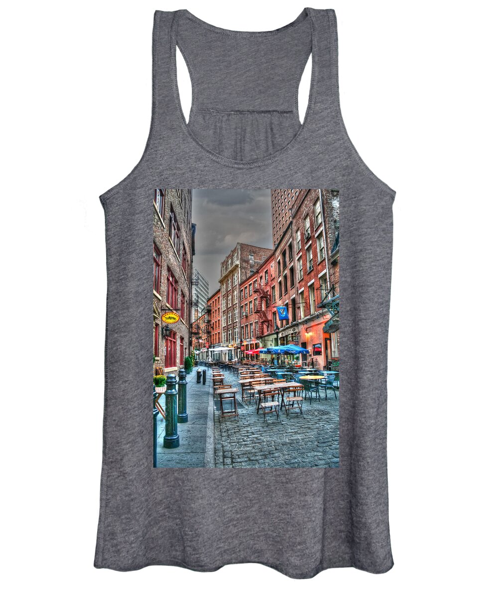 Architecture Women's Tank Top featuring the photograph HDR effect - Cafe Culture by Sue Leonard