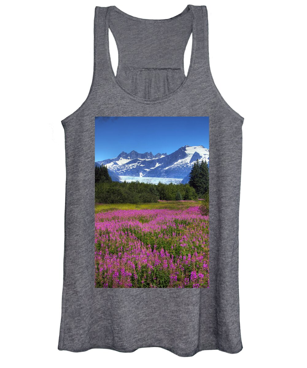 Criss Women's Tank Top featuring the photograph View Of The Mendenhall Glacier by Michael Criss
