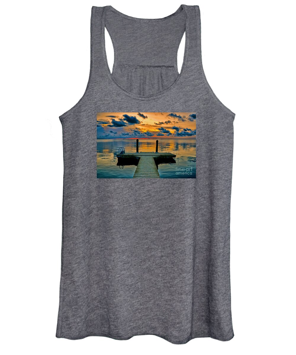 Sunset Women's Tank Top featuring the photograph Walking Into The Sunset by Olga Hamilton