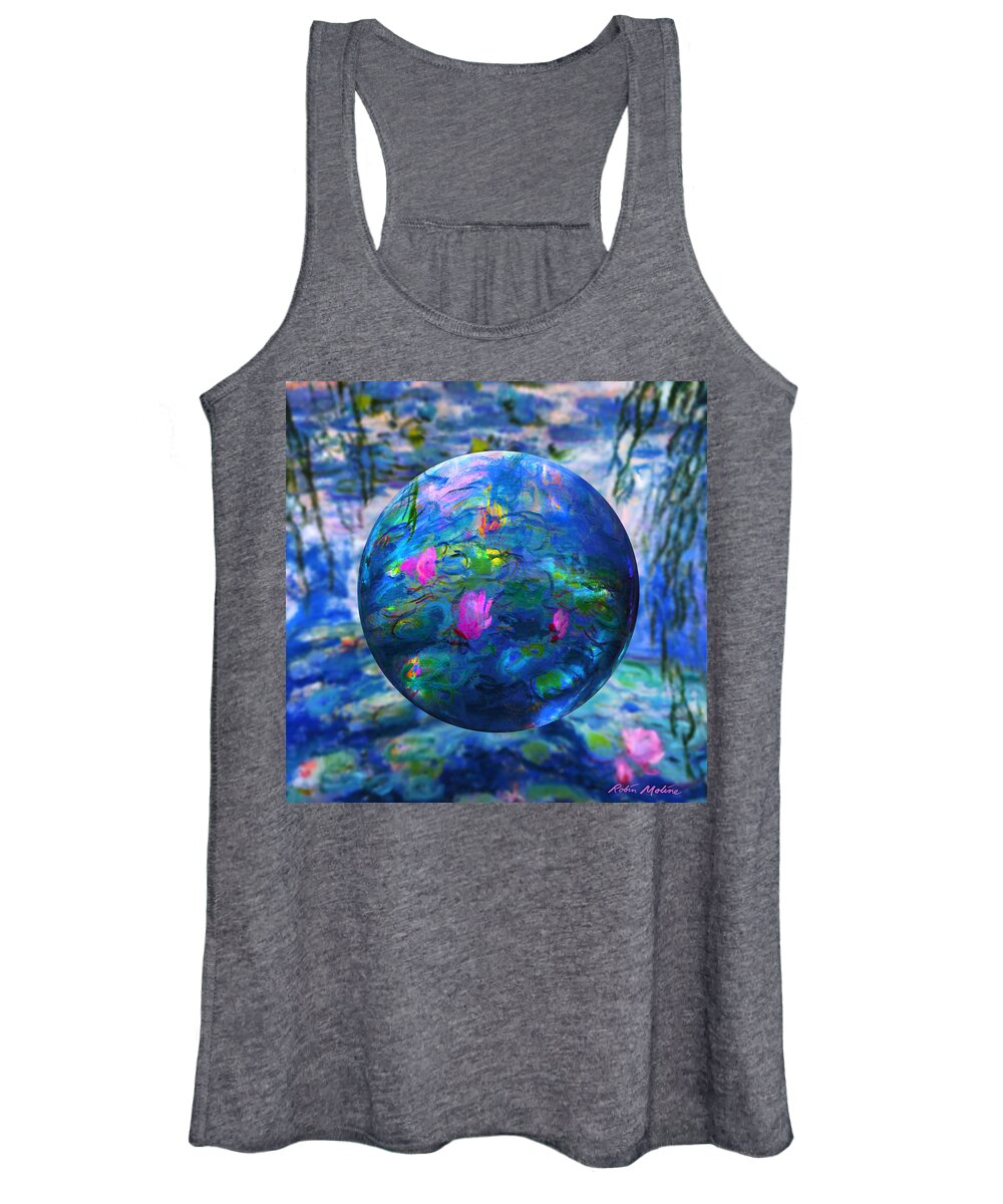  Claude Monet Waterlily Like Women's Tank Top featuring the painting Lilly Pond by Robin Moline