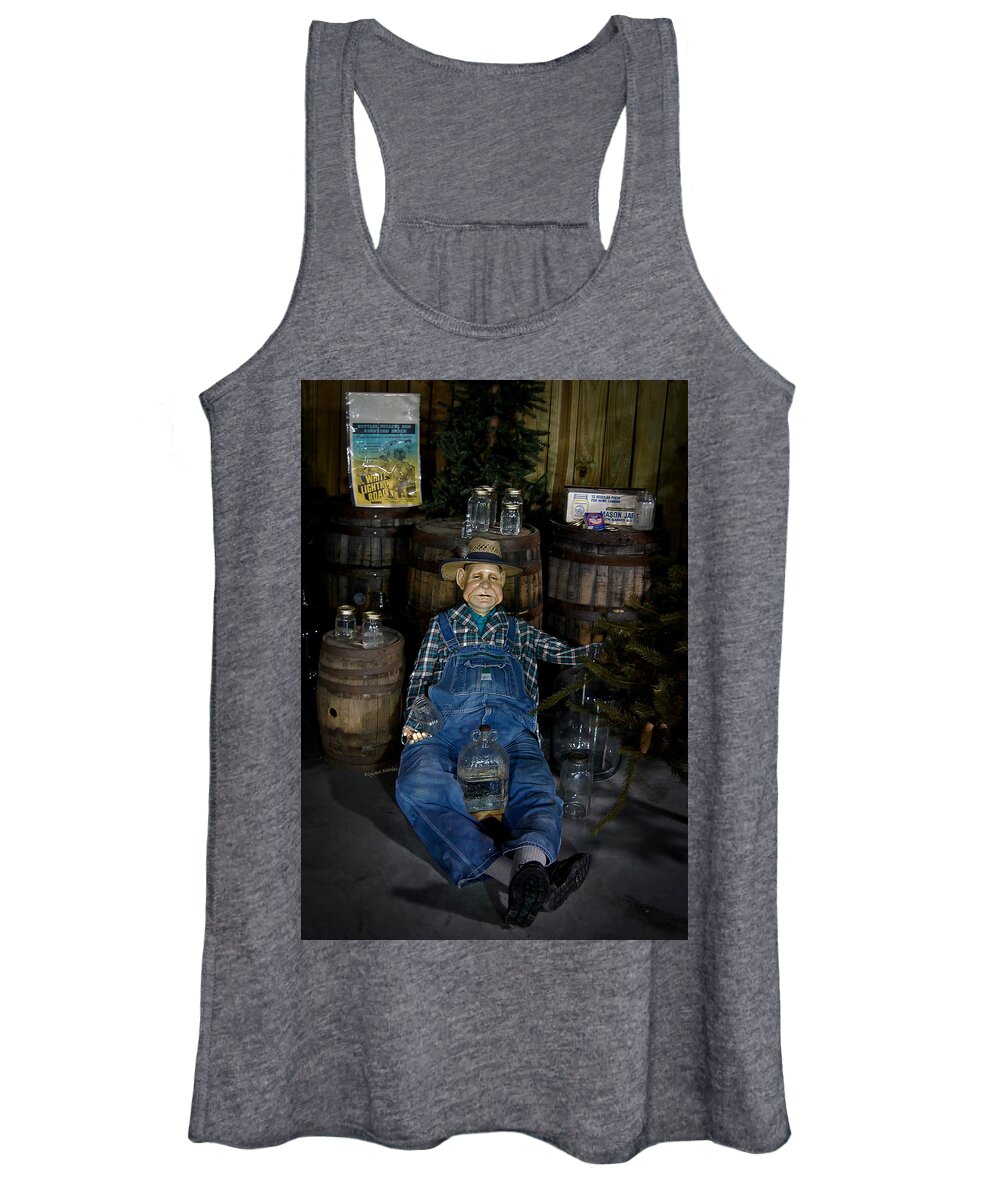 Wax Figure Women's Tank Top featuring the photograph White Lightnin Road and Jeb by DigiArt Diaries by Vicky B Fuller