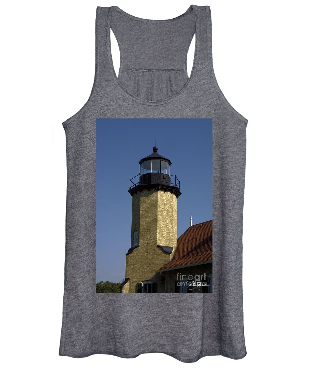 White Women's Tank Top featuring the photograph White River Lightstation by Bill Richards