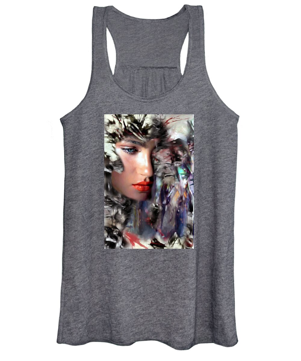 Portraits Women's Tank Top featuring the digital art Why Me by Rafael Salazar