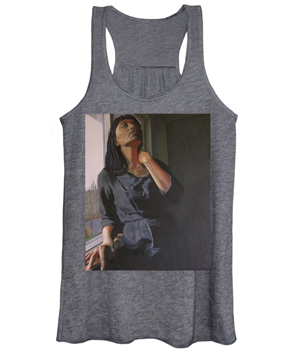 Figure Painting Women's Tank Top featuring the painting Winter Afternoon Monroe Washington by Thu Nguyen