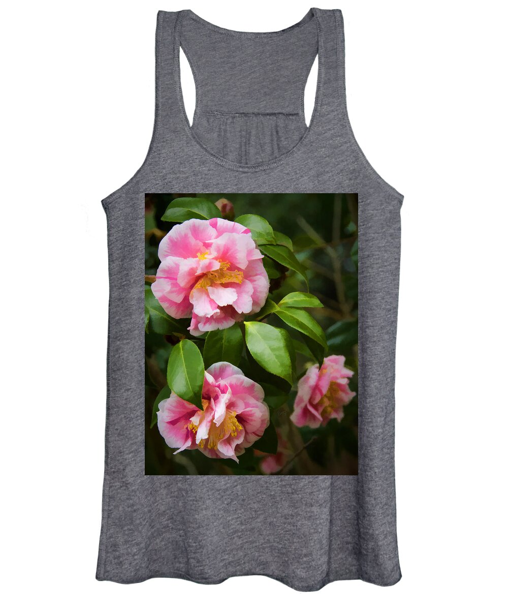 Flowers Women's Tank Top featuring the photograph Winter Camellias by Penny Lisowski