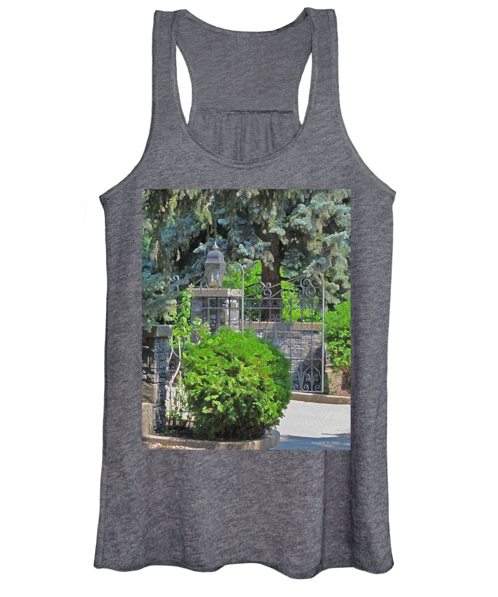 Gate Women's Tank Top featuring the photograph Wrought Iron Gate by Donald S Hall