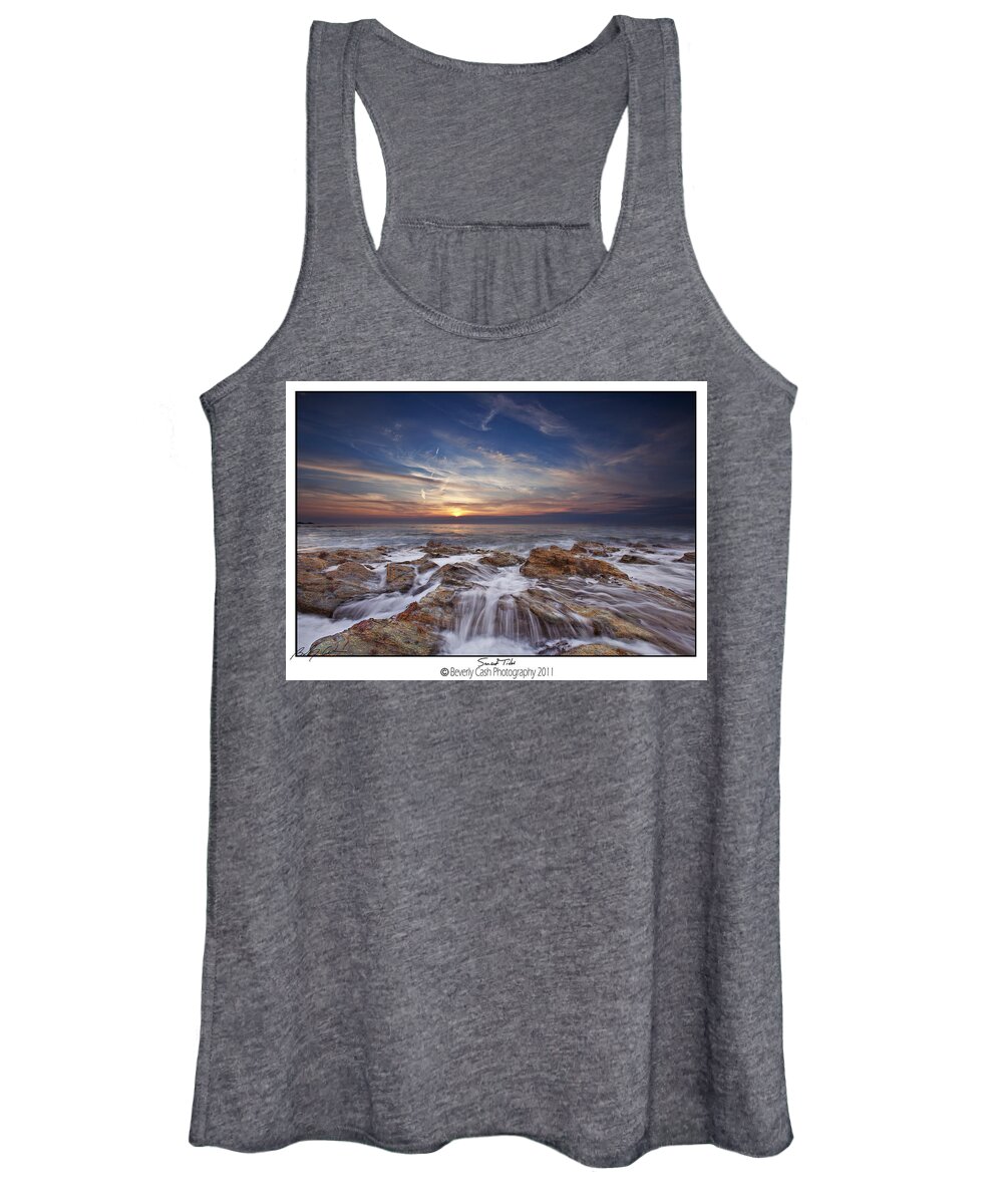 Beach Women's Tank Top featuring the photograph Sunset Tide - Cemlyn by B Cash