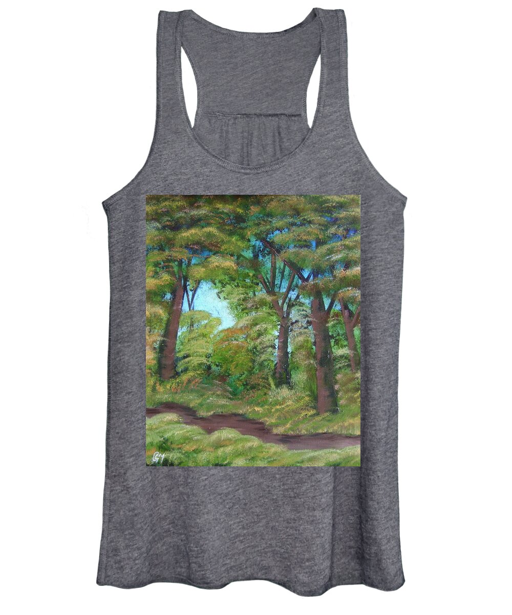 Autumn Women's Tank Top featuring the painting Autumn Evening by Charles and Melisa Morrison