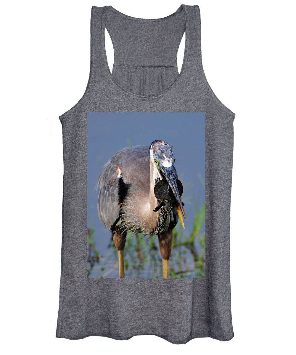 Great Blue Heron Women's Tank Top featuring the photograph Help #1 by Bill Dodsworth