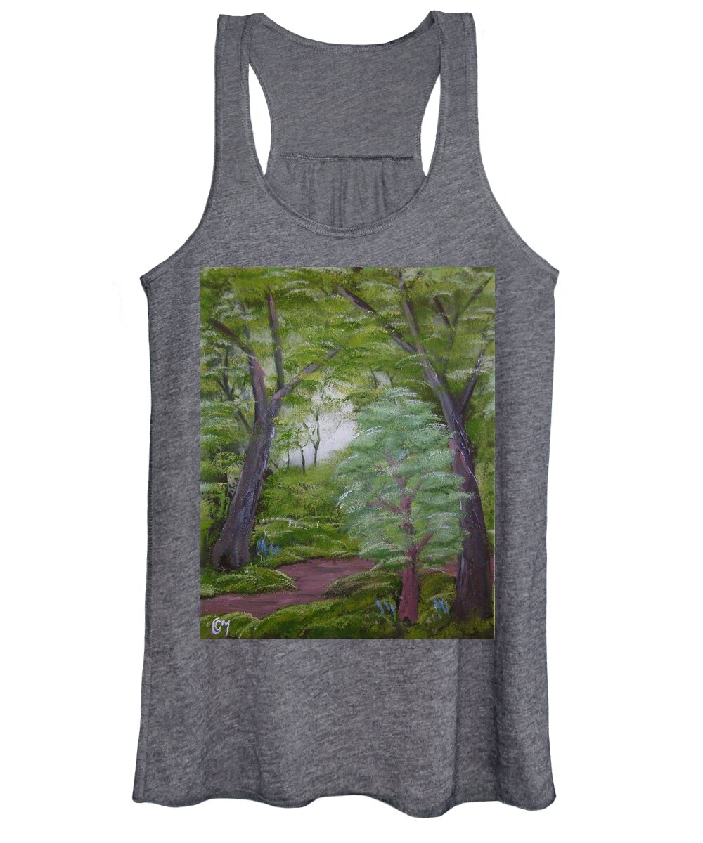 Landscape Women's Tank Top featuring the painting Summer Morning by Charles and Melisa Morrison