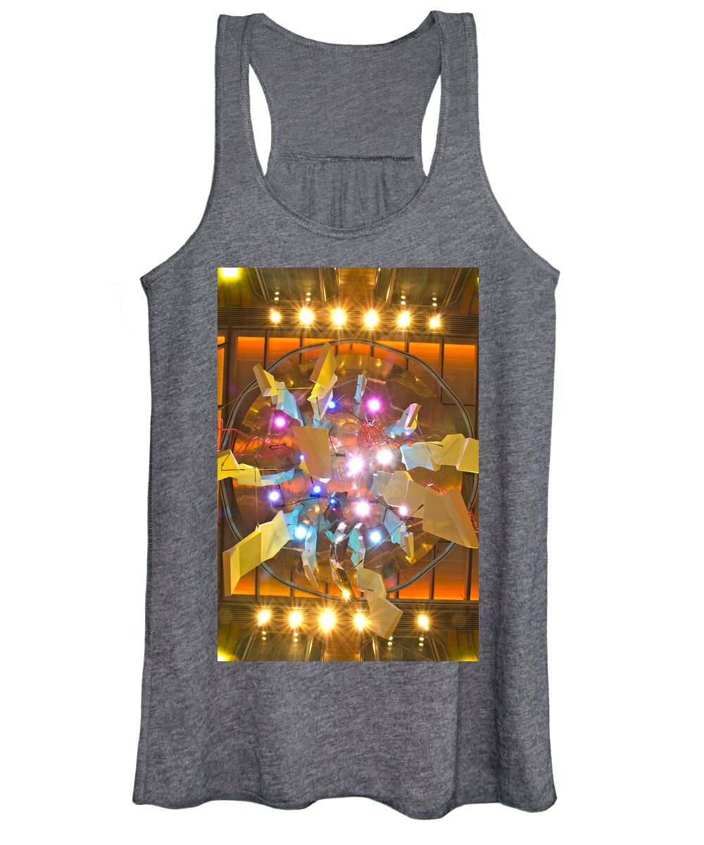 Lights Women's Tank Top featuring the photograph Above the Bridge on Promenade Deck by Richard Henne