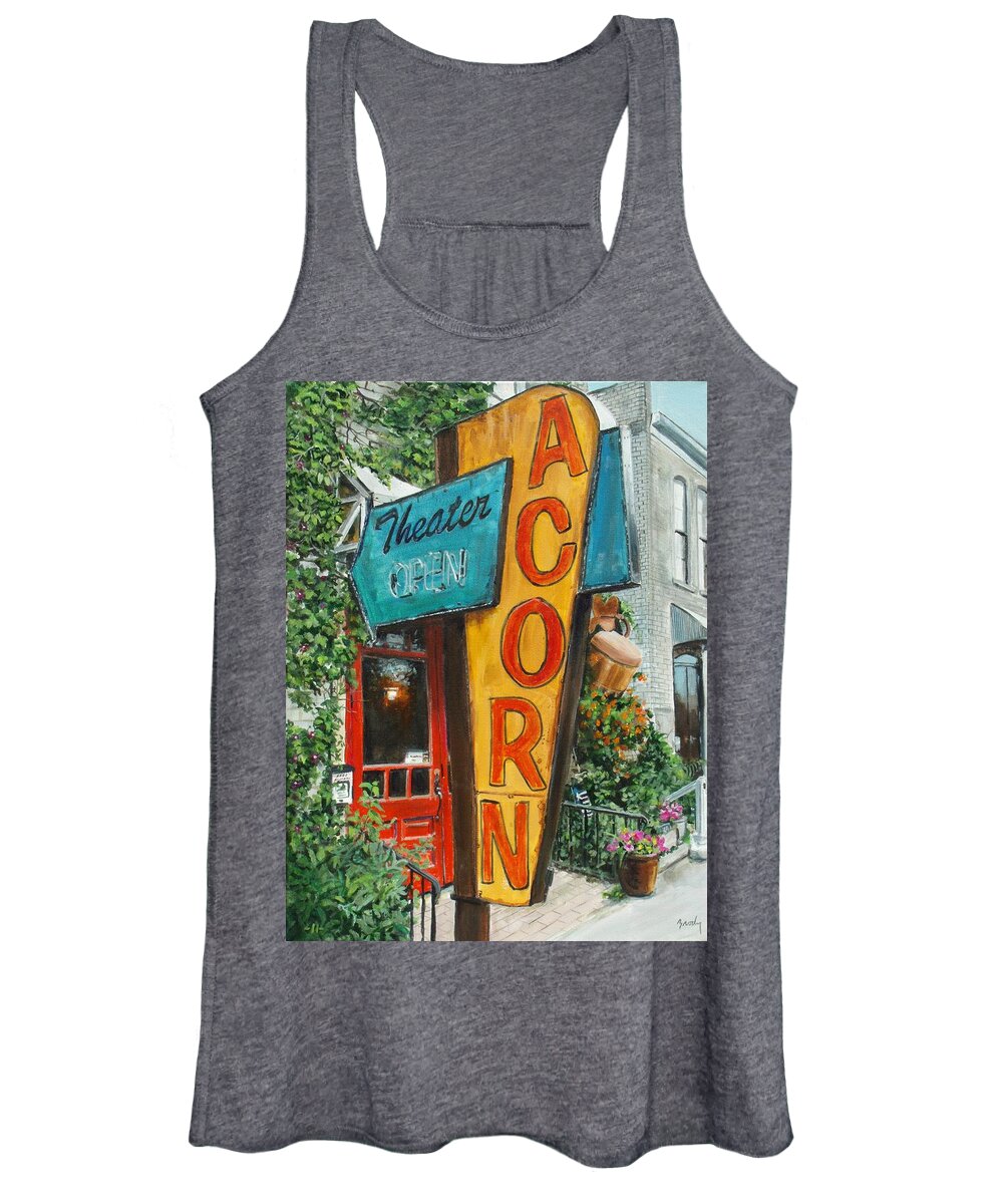 Americana Women's Tank Top featuring the painting Acorn Theater by William Brody