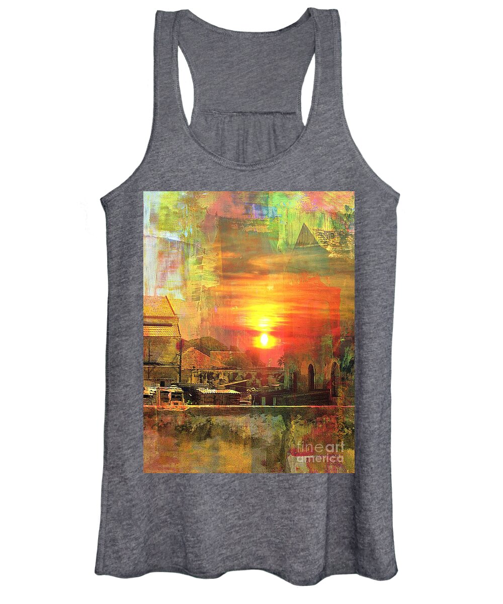 Fania Simon Women's Tank Top featuring the mixed media Another Day in Poverty by Fania Simon