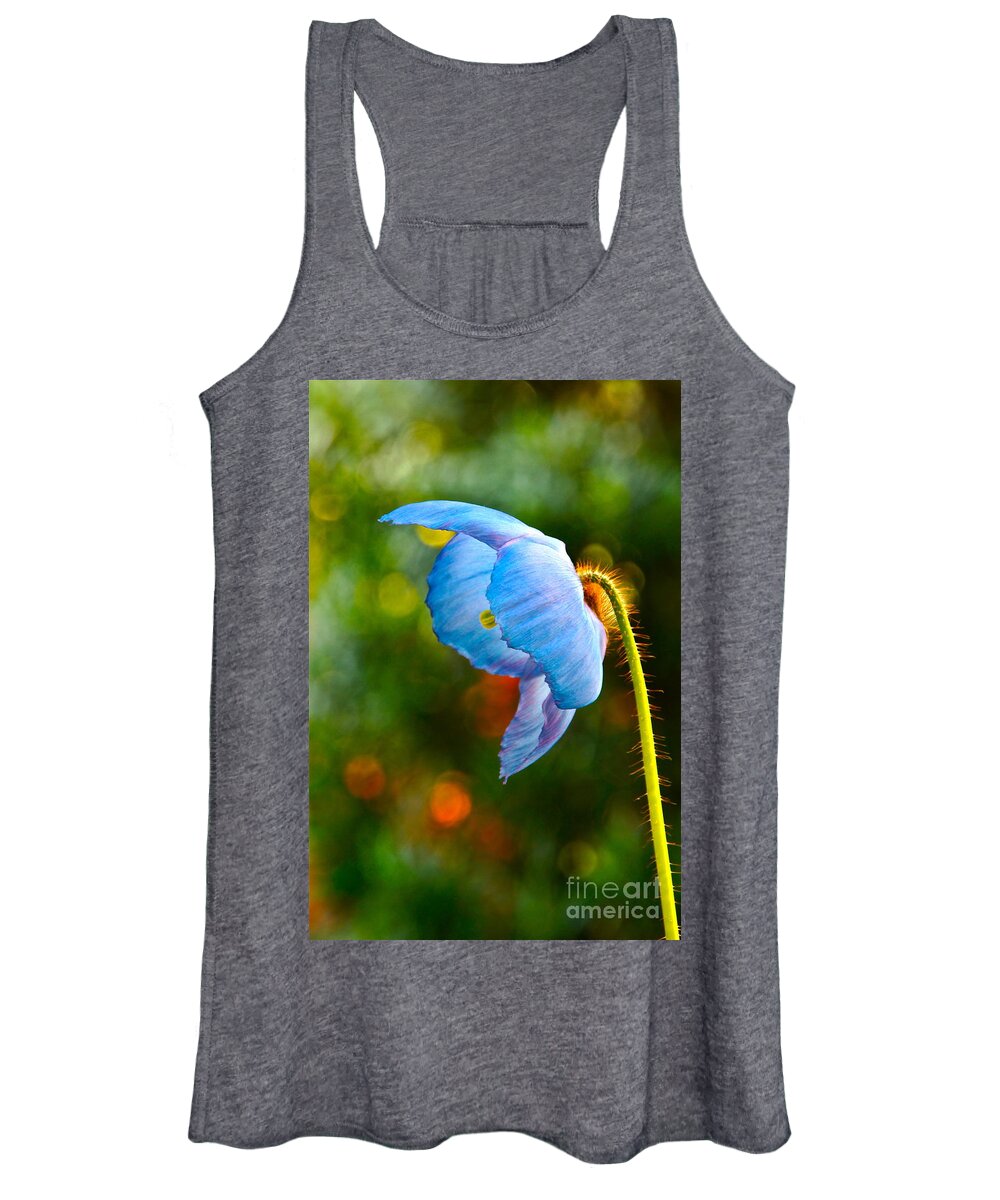 Himalayan Women's Tank Top featuring the photograph Blue Poppy Dreams by Byron Varvarigos