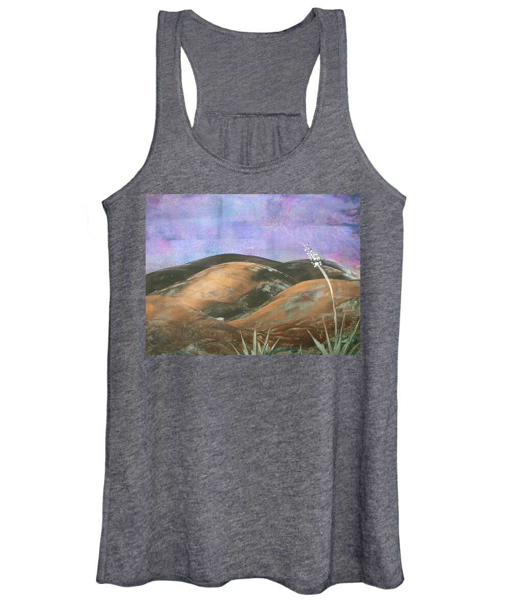  Women's Tank Top featuring the painting Bronze Mountains by Melinda Etzold