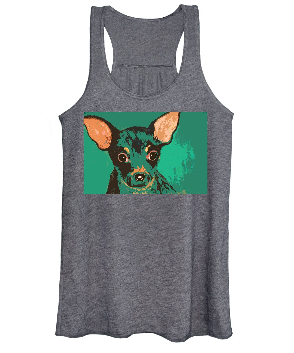Dog Women's Tank Top featuring the painting Chihuahua by Melinda Etzold