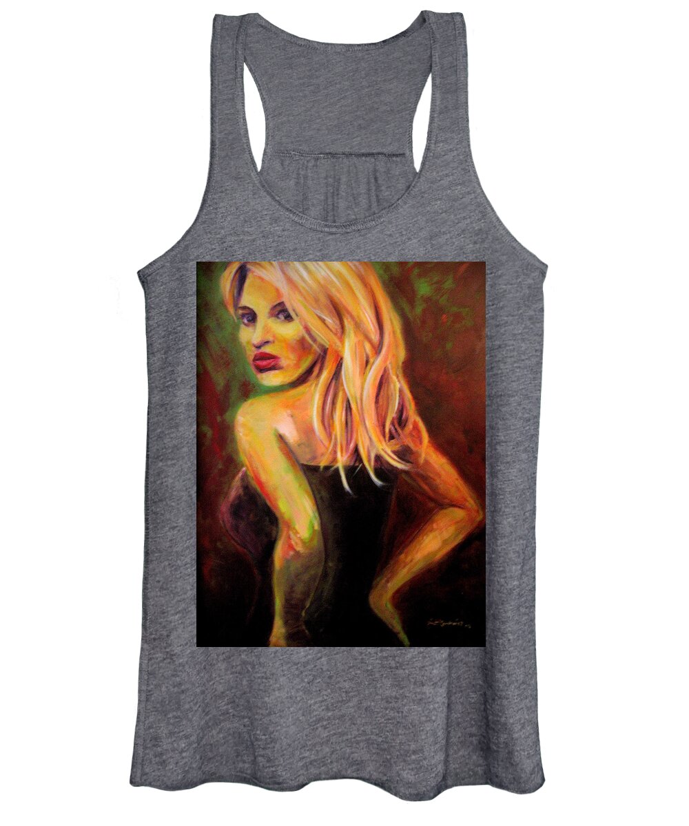 Blonde Women's Tank Top featuring the painting Do I know You by Jason Reinhardt