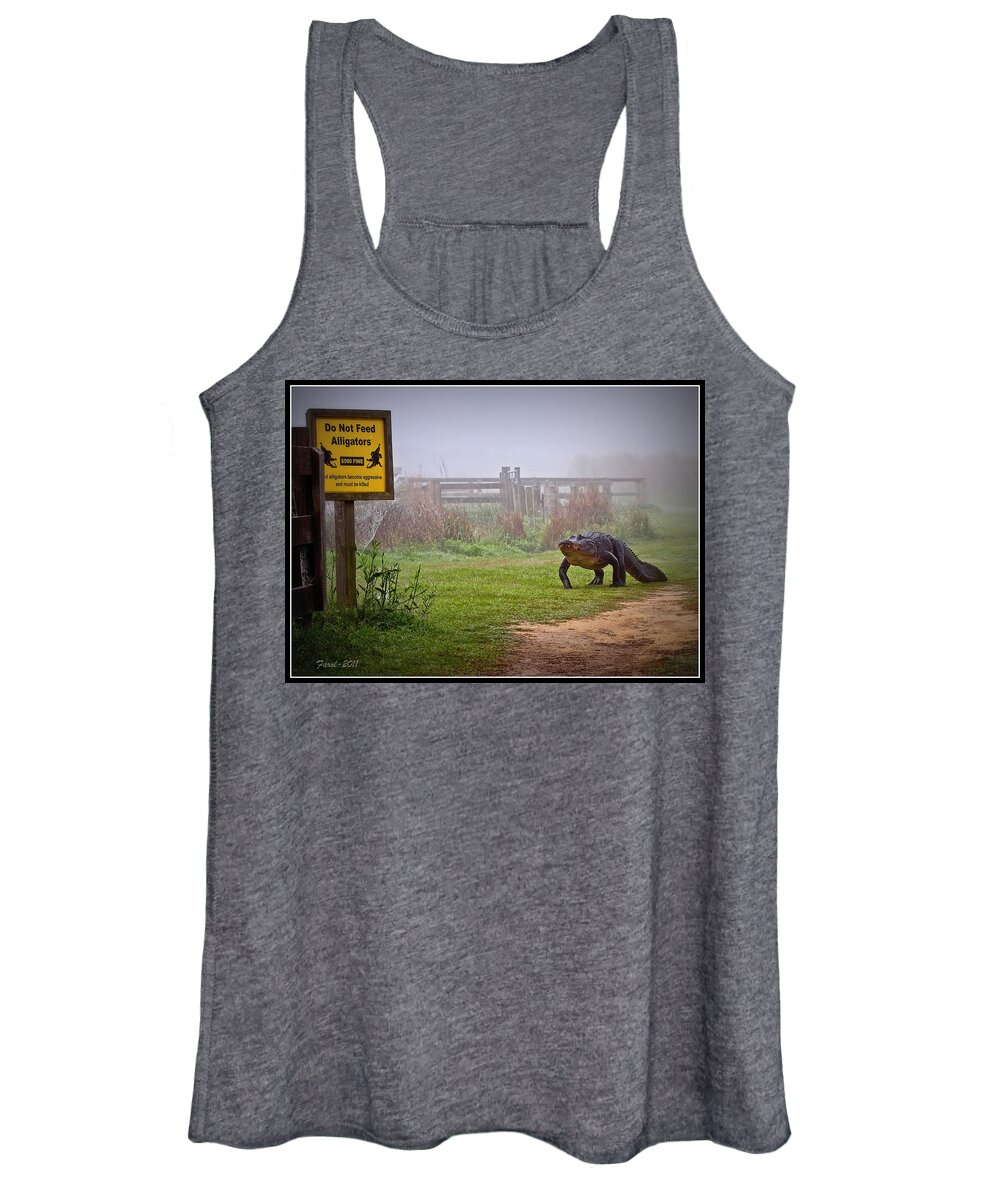 Do Not Feed Women's Tank Top featuring the photograph Do Not Feed by Farol Tomson