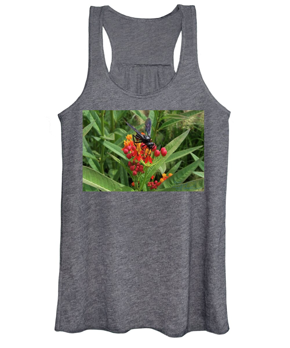 Sphex Pennsylvanicus Women's Tank Top featuring the photograph Giant Wasp by S Paul Sahm