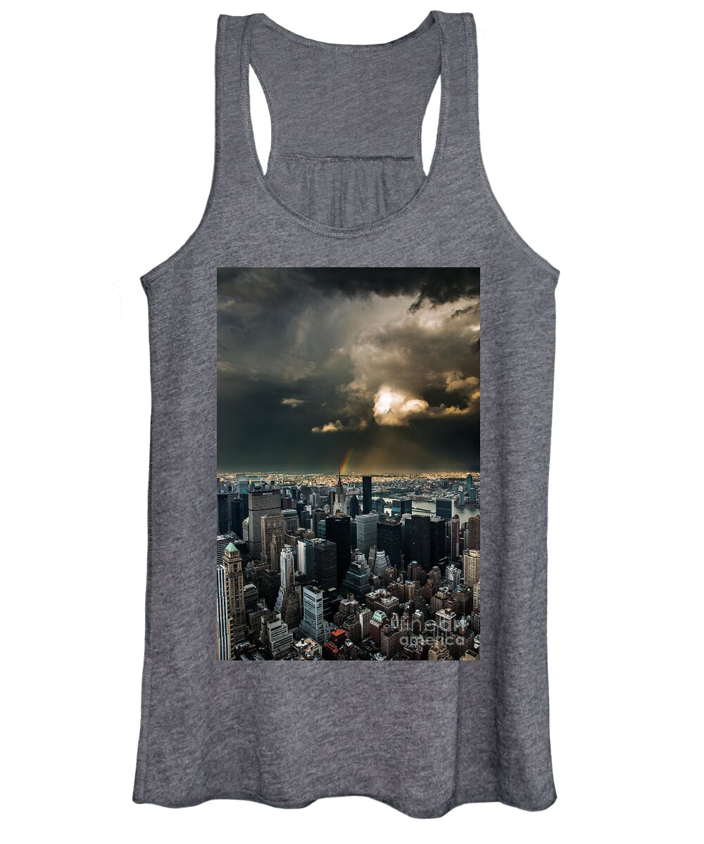 Manhatten Women's Tank Top featuring the photograph Great Skies over Manhattan by Hannes Cmarits