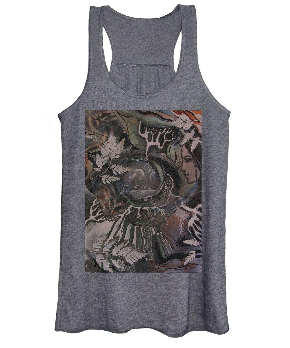 Woman Women's Tank Top featuring the painting I thought it was real but it was just a dream by Valentina Plishchina