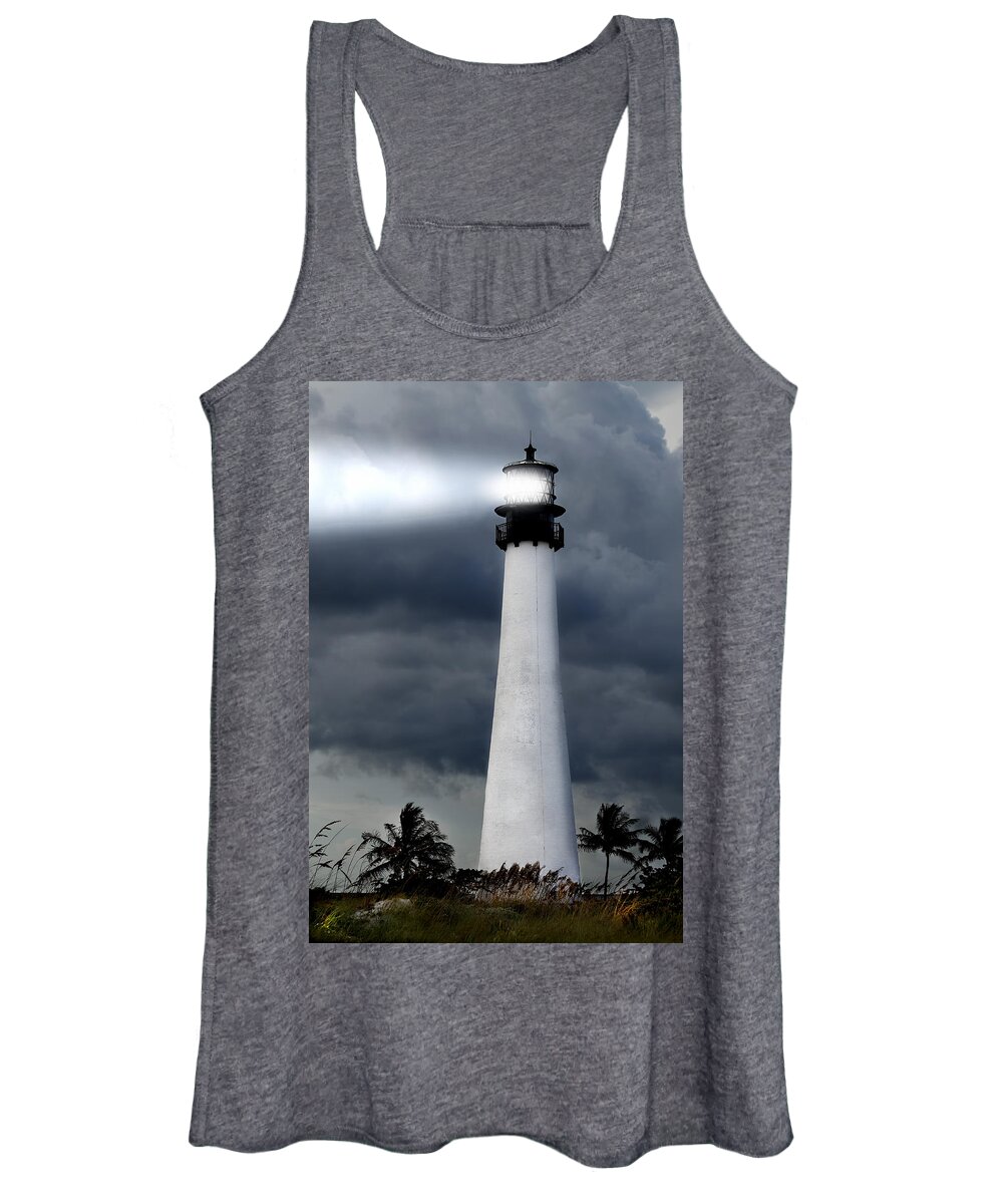 Aurora Women's Tank Top featuring the photograph Key Biscayne Lighthouse by Rudy Umans