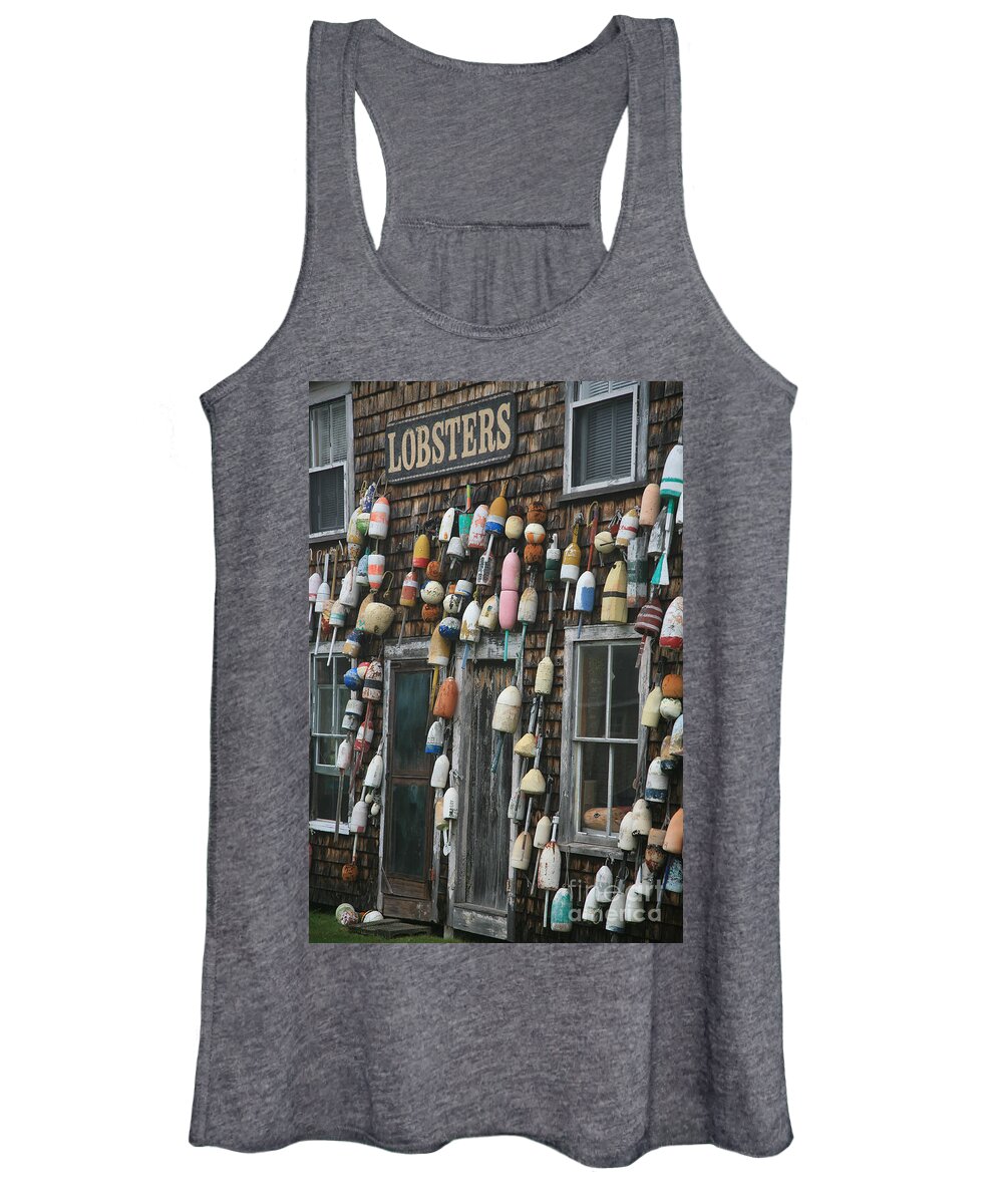 Lobster Women's Tank Top featuring the photograph Lobster Buoys by Timothy Johnson