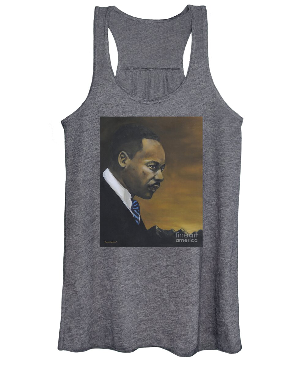 Martin Luther King Women's Tank Top featuring the painting Martin Luther King Jr - From The Mountaintop by Dwayne Glapion
