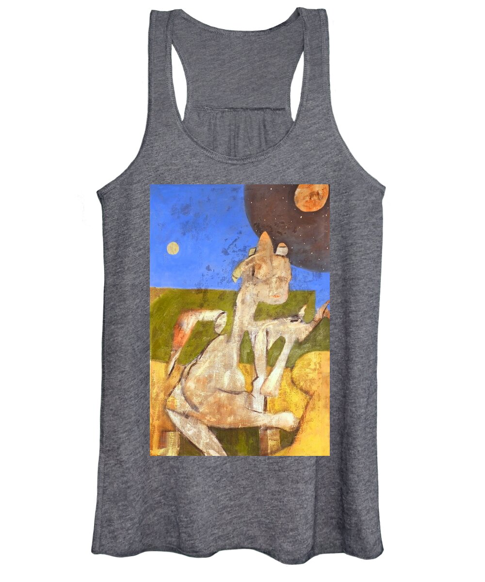 Landscape Women's Tank Top featuring the painting Measuring The Movement Of Jupiter  by JC Armbruster