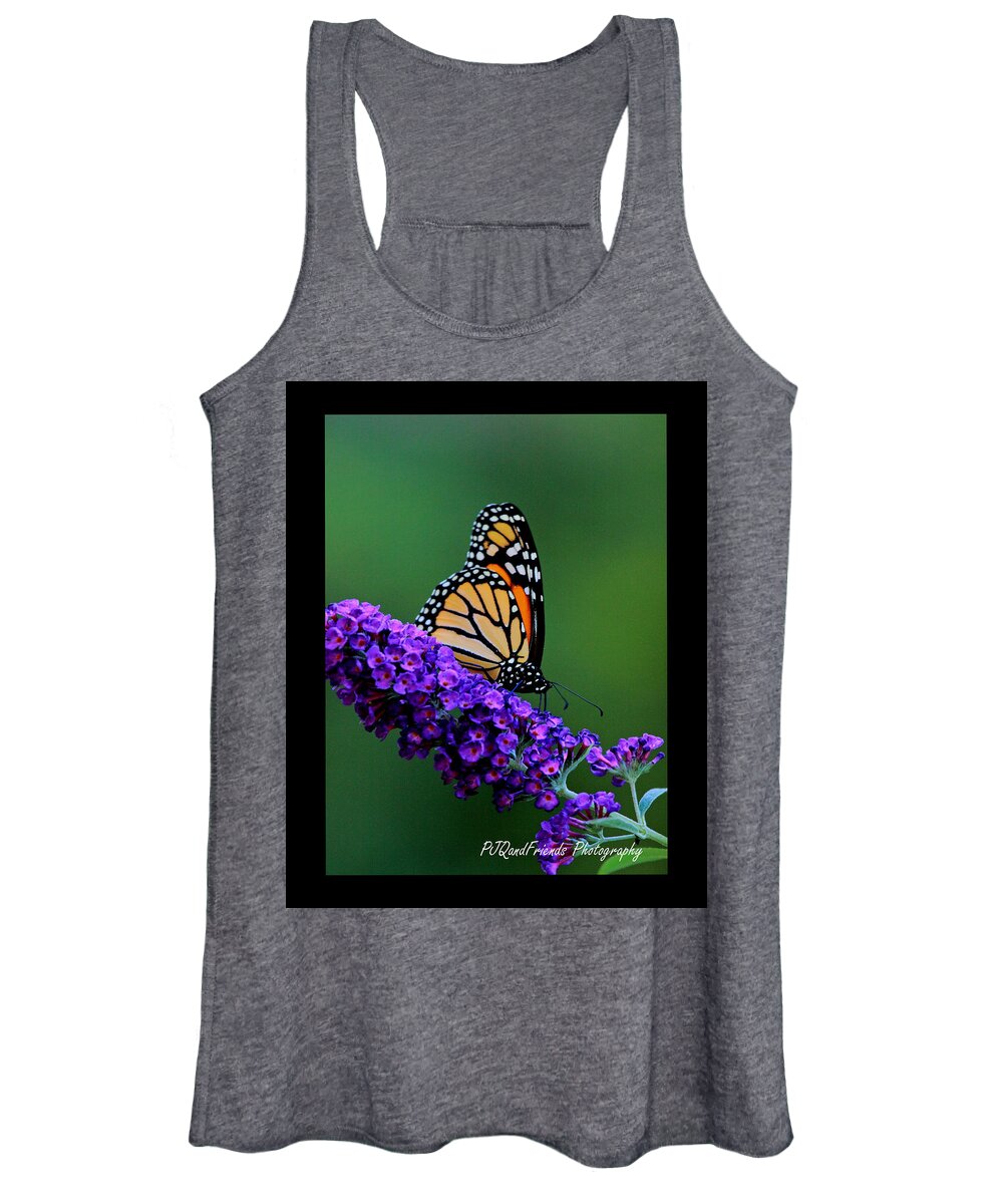 Butterflies Women's Tank Top featuring the photograph 'Monarch on Buddleia' by PJQandFriends Photography