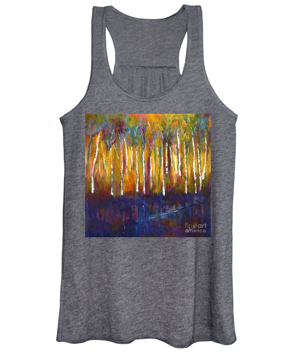 Muskoka Women's Tank Top featuring the painting Oak Bay Woods by Claire Bull