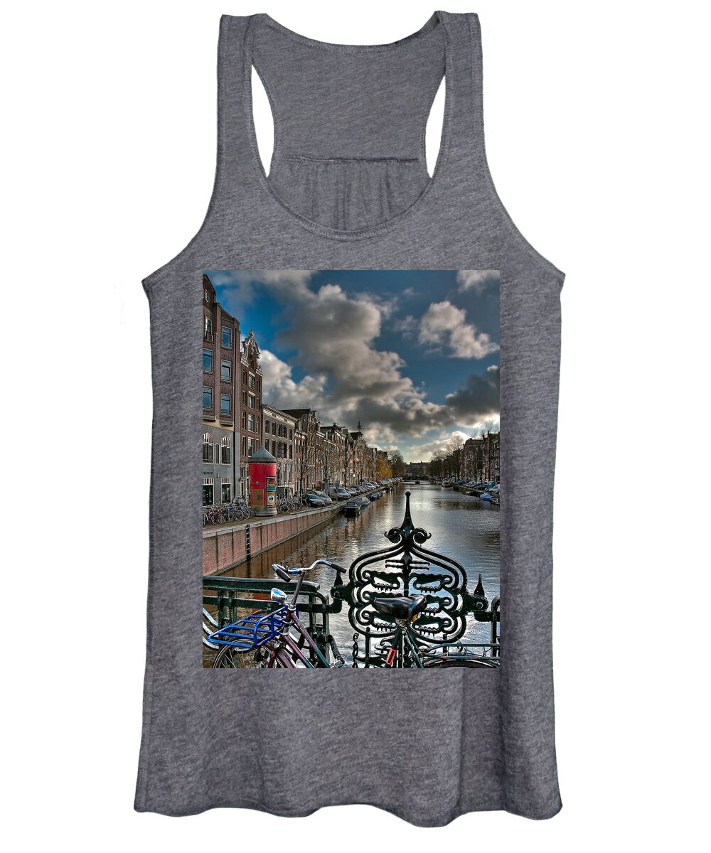 Holland Amsterdam Women's Tank Top featuring the photograph Prinsengracht and Leidsestraat. Amsterdam by Juan Carlos Ferro Duque
