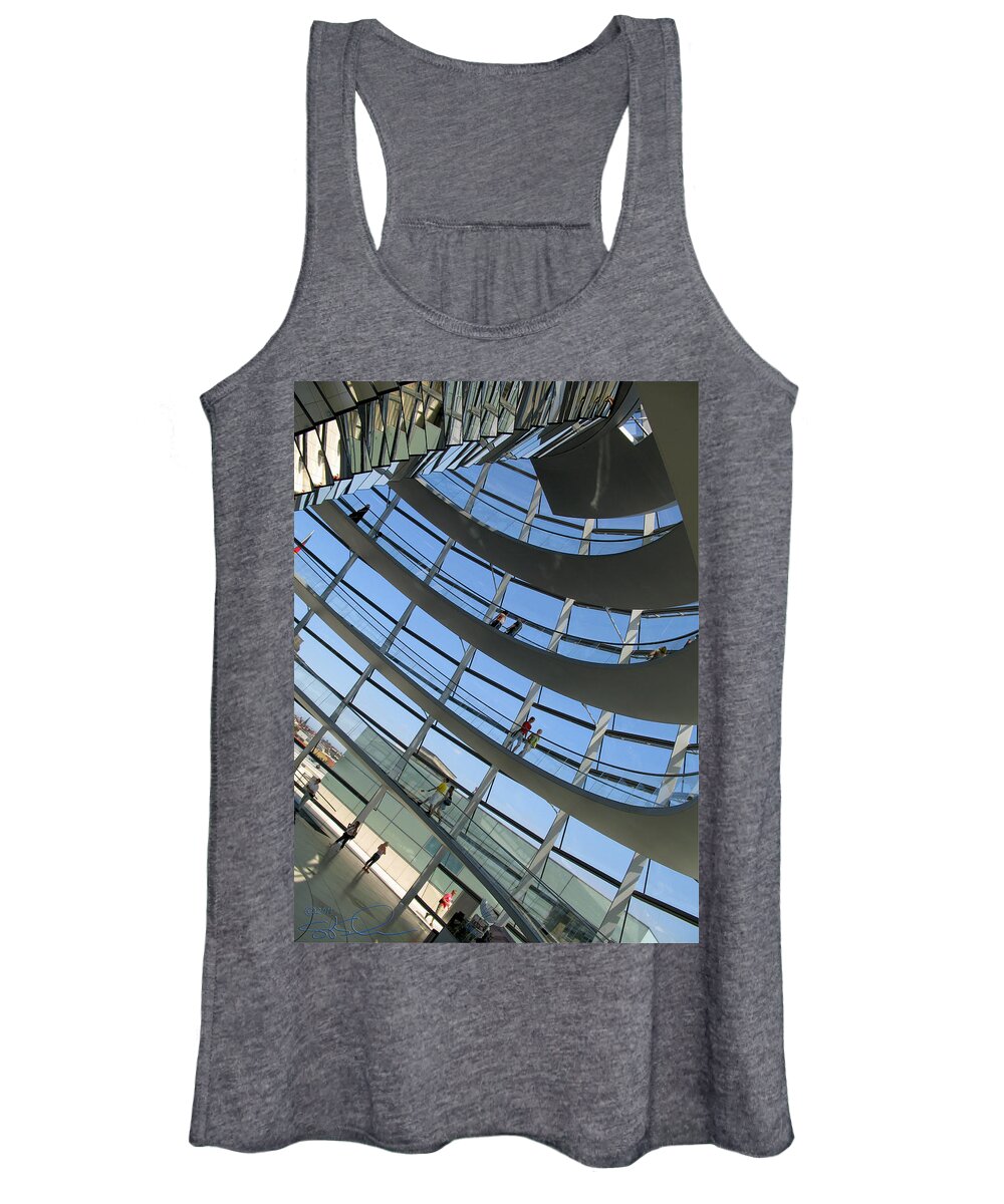 Travel Women's Tank Top featuring the photograph Reichstag Dome by S Paul Sahm
