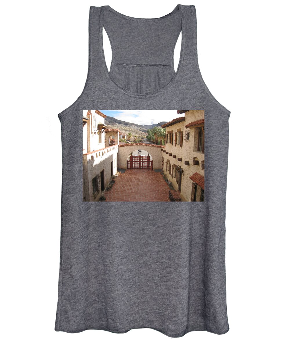 Arizona Photographs Women's Tank Top featuring the photograph Scotty's Castle by Robert Margetts