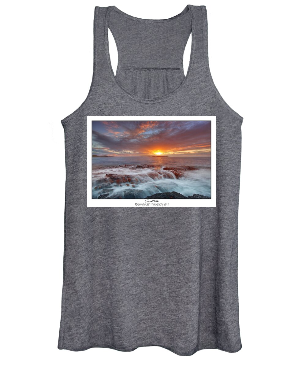 Seascape Women's Tank Top featuring the photograph Sunset Tides - Cemlyn by B Cash