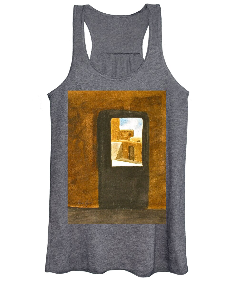 Taos Women's Tank Top featuring the painting Taos Passage by Frank SantAgata