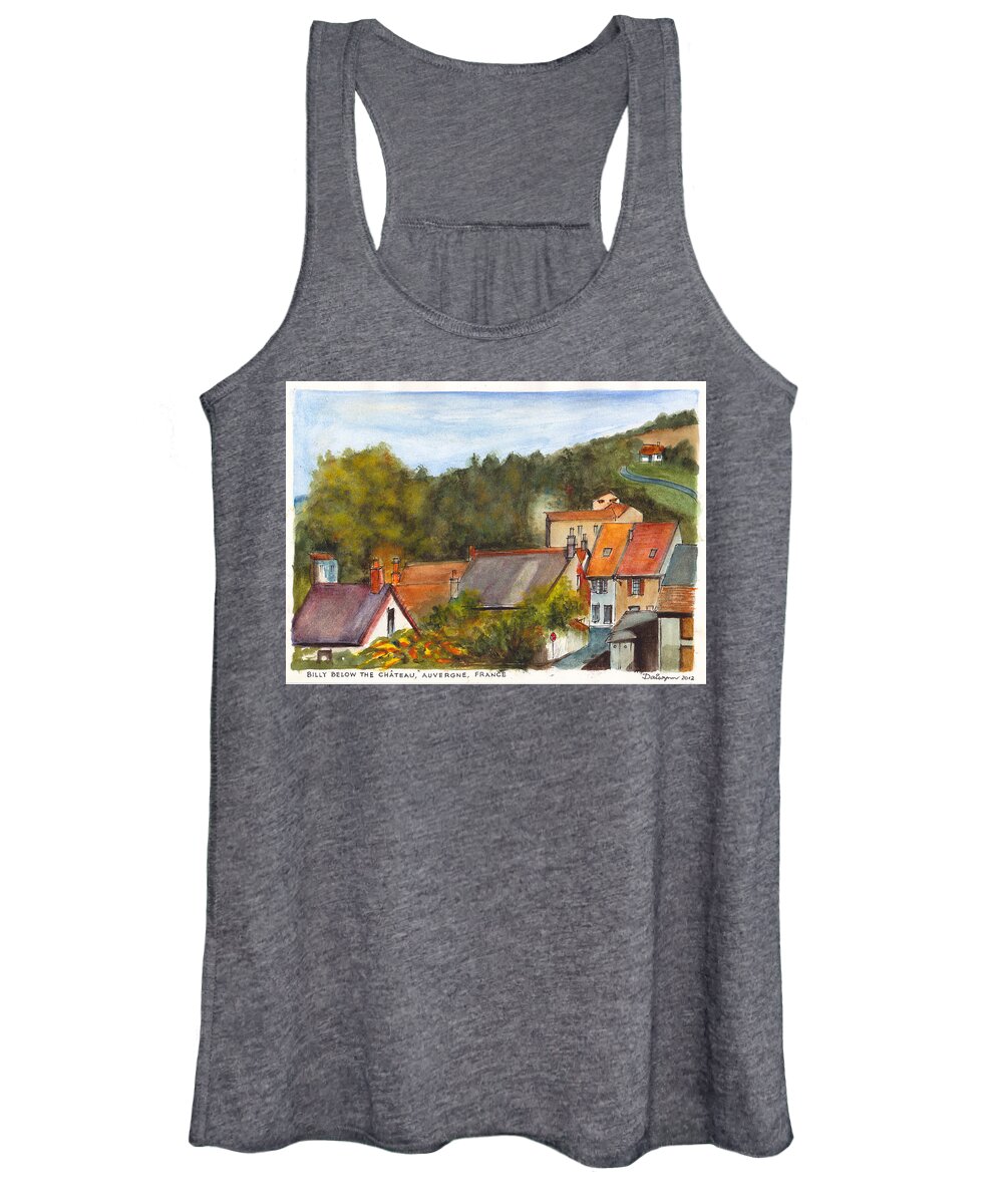 French Village Women's Tank Top featuring the painting The Village of Billy by Dai Wynn