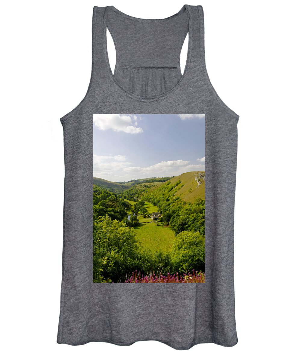 Derbyshire Women's Tank Top featuring the photograph Upperdale from Monsal Head by Rod Johnson