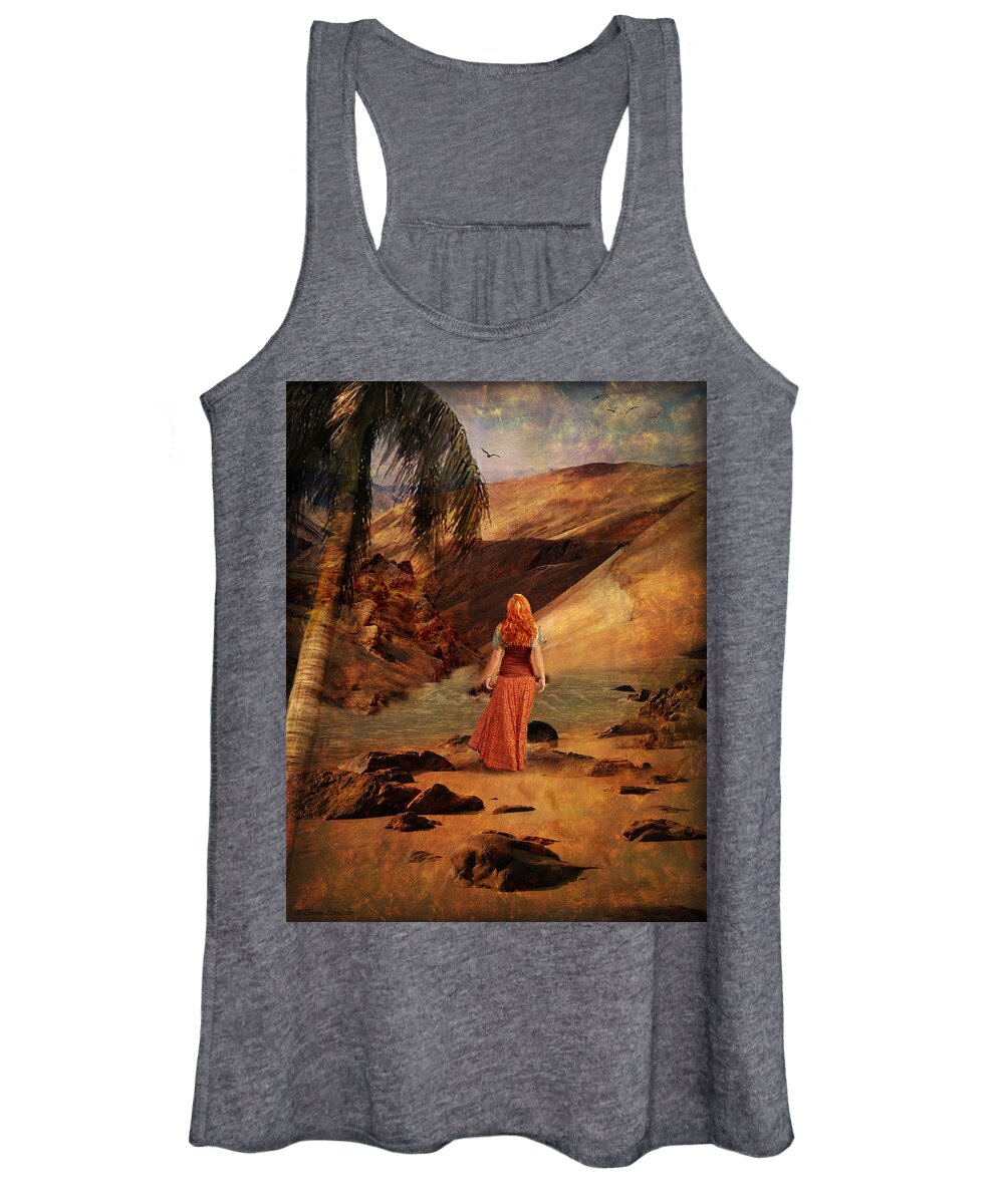 Desert Women's Tank Top featuring the photograph Walking Barefoot by Lianne Schneider