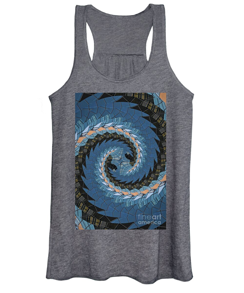 Digital Art Women's Tank Top featuring the photograph Wave mosaic. by Clare Bambers