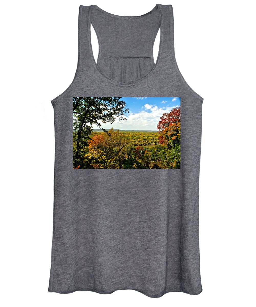 Missouri Women's Tank Top featuring the photograph Weston Bend Fall Colors by Alan Hutchins