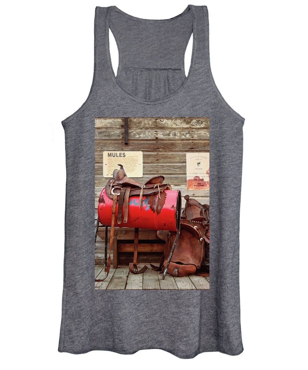 Saddle Women's Tank Top featuring the photograph Back in the Saddle by Jill Love