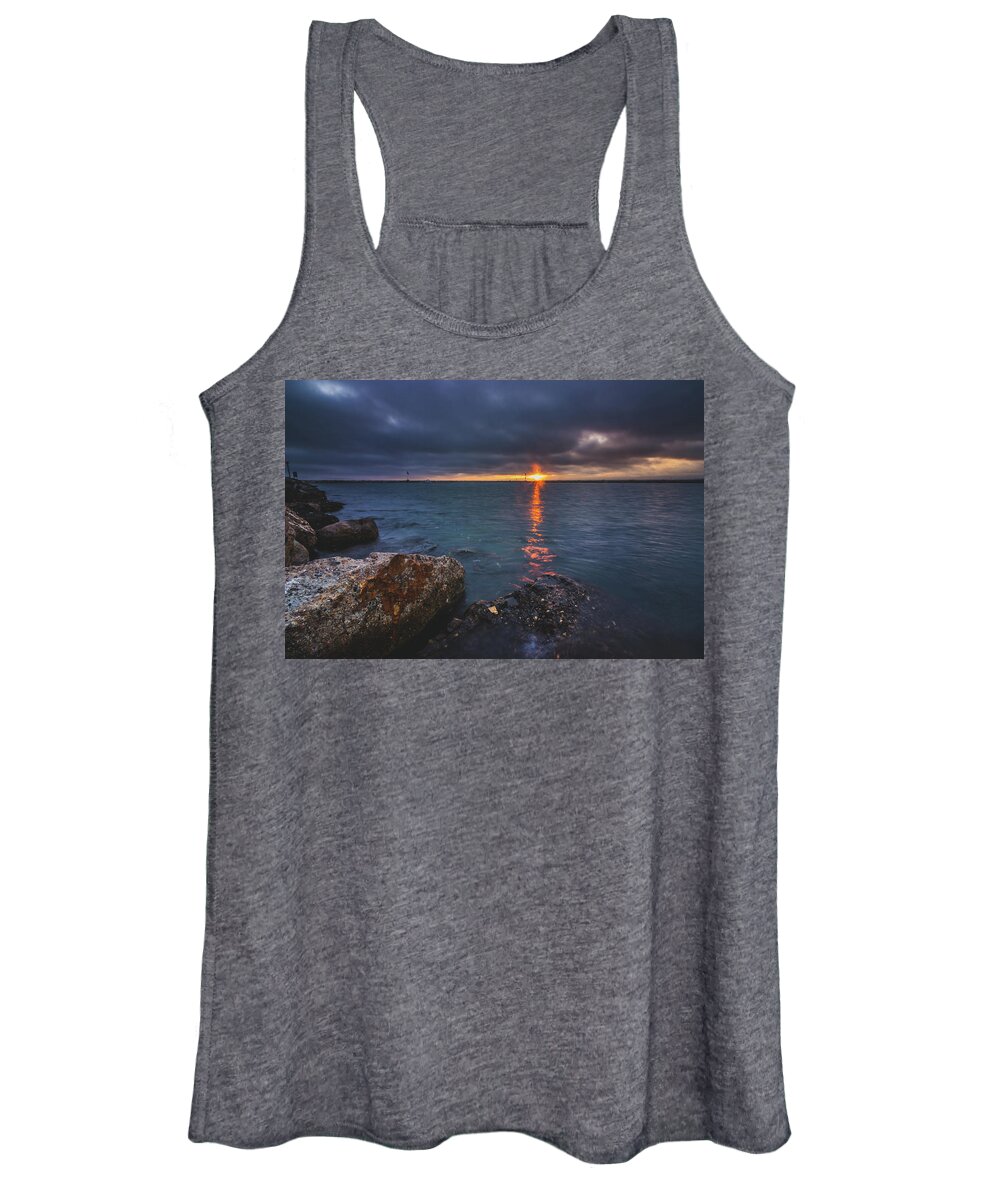 Ballona Creek Women's Tank Top featuring the photograph Beautiful Sunset at Marina del Rey #1 by Andy Konieczny