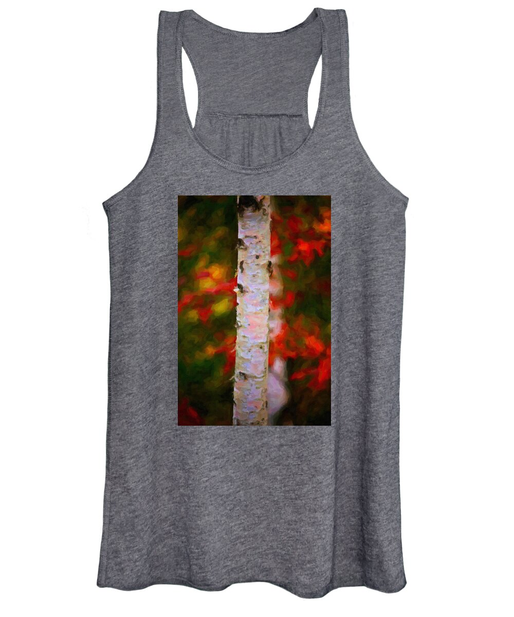 Birch Women's Tank Top featuring the painting Birch Tree #1 by Prince Andre Faubert