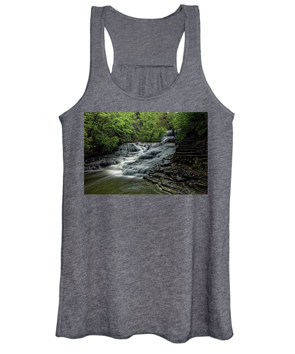 Cascadilla Gorge Women's Tank Top featuring the photograph Cascadilla Gorge Falls #4 by Doolittle Photography and Art