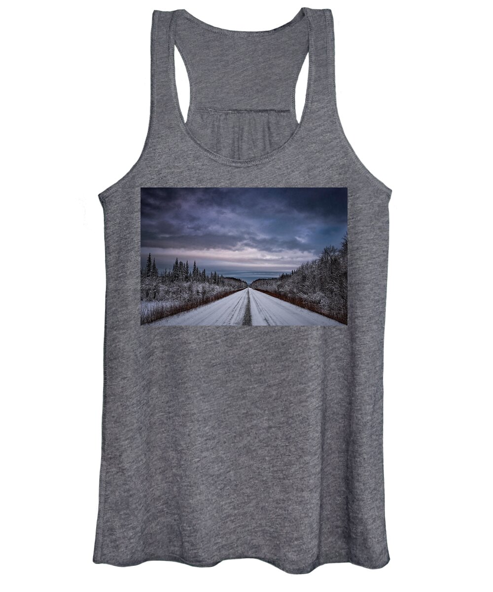 Chena Hot Springs Women's Tank Top featuring the photograph Chena Hot Springs Road #1 by Robert Fawcett