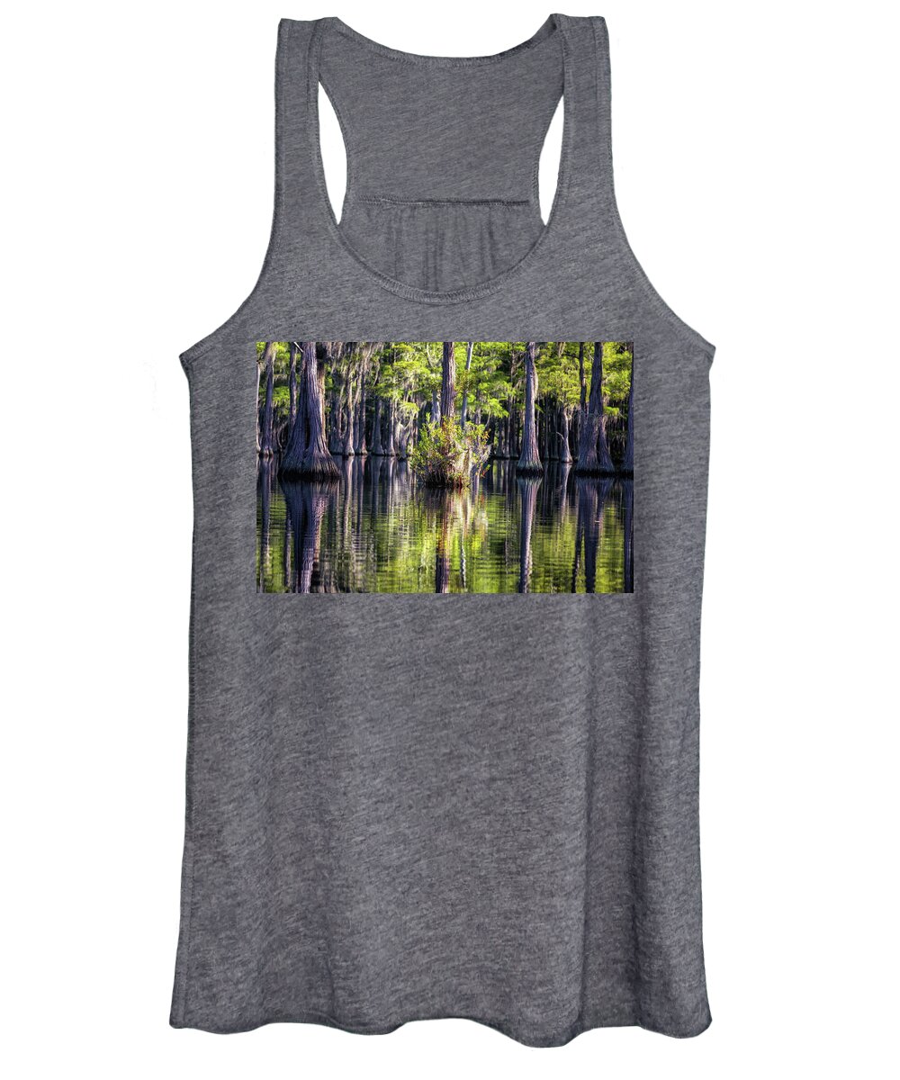 Abstract Women's Tank Top featuring the photograph Cypress Swamp -1 #1 by Alex Mironyuk